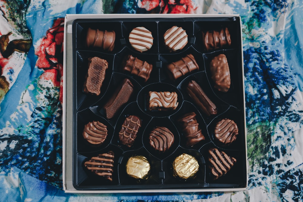 assorted chocolates in box