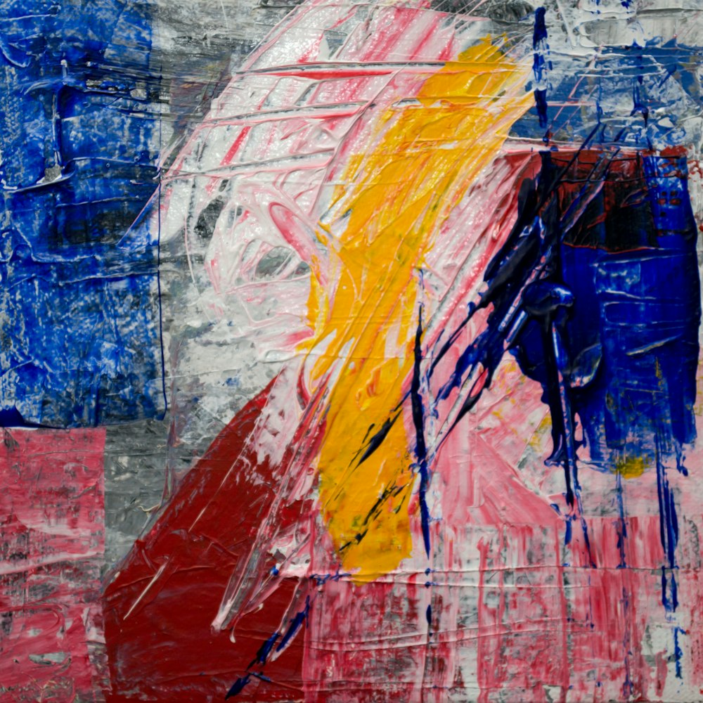 red yellow and blue abstract painting