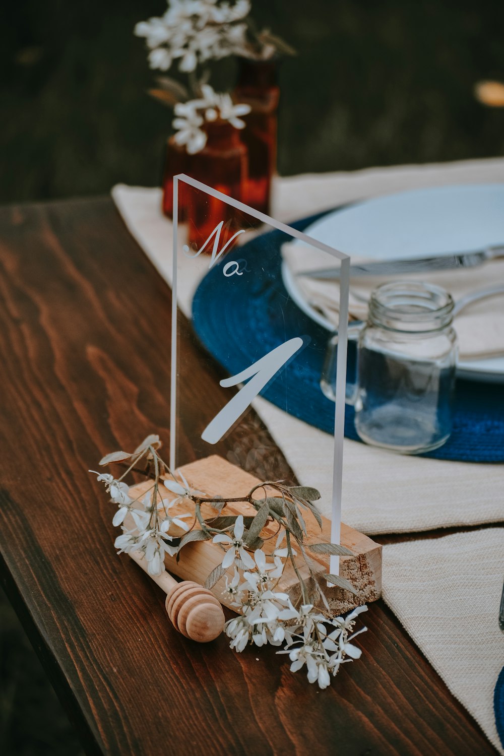 décor de table en verre transparent