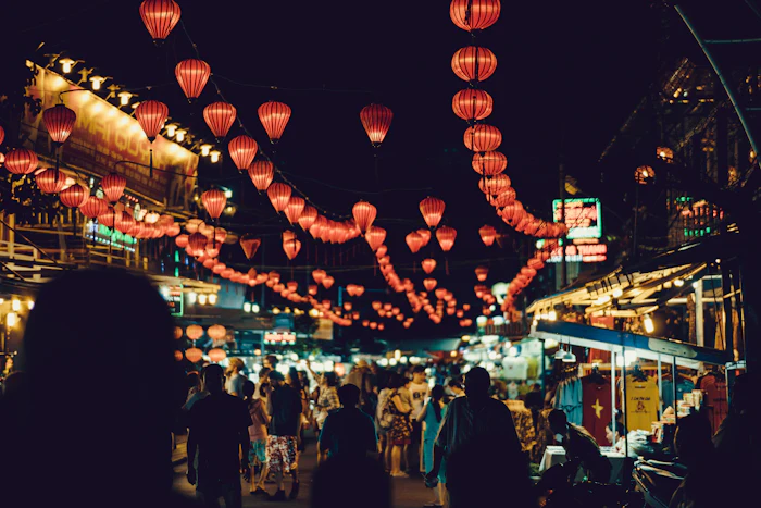 Lanterns lighting the old town of Hoi An, Vietnam
