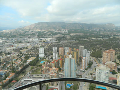 An aerial shot of the bustling cityscape surrounding nmc group’s Alberta office.