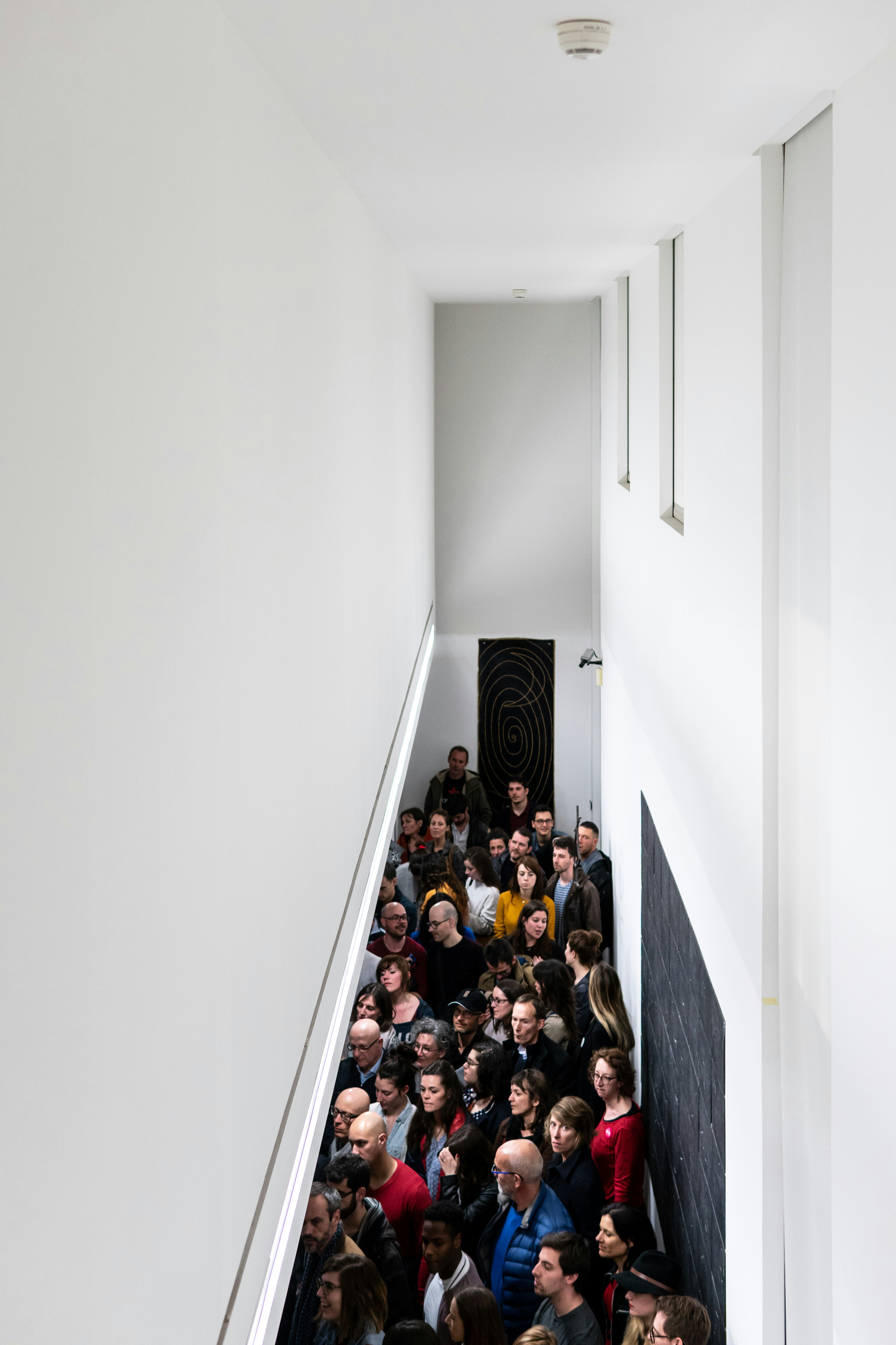 Crowd at a museum