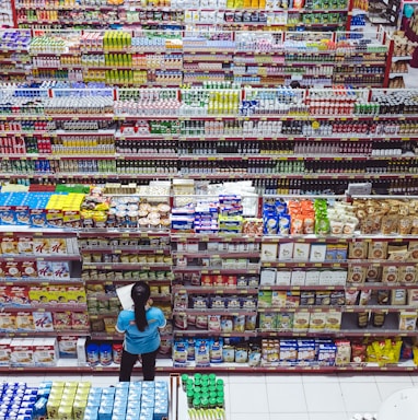 woman checking labels