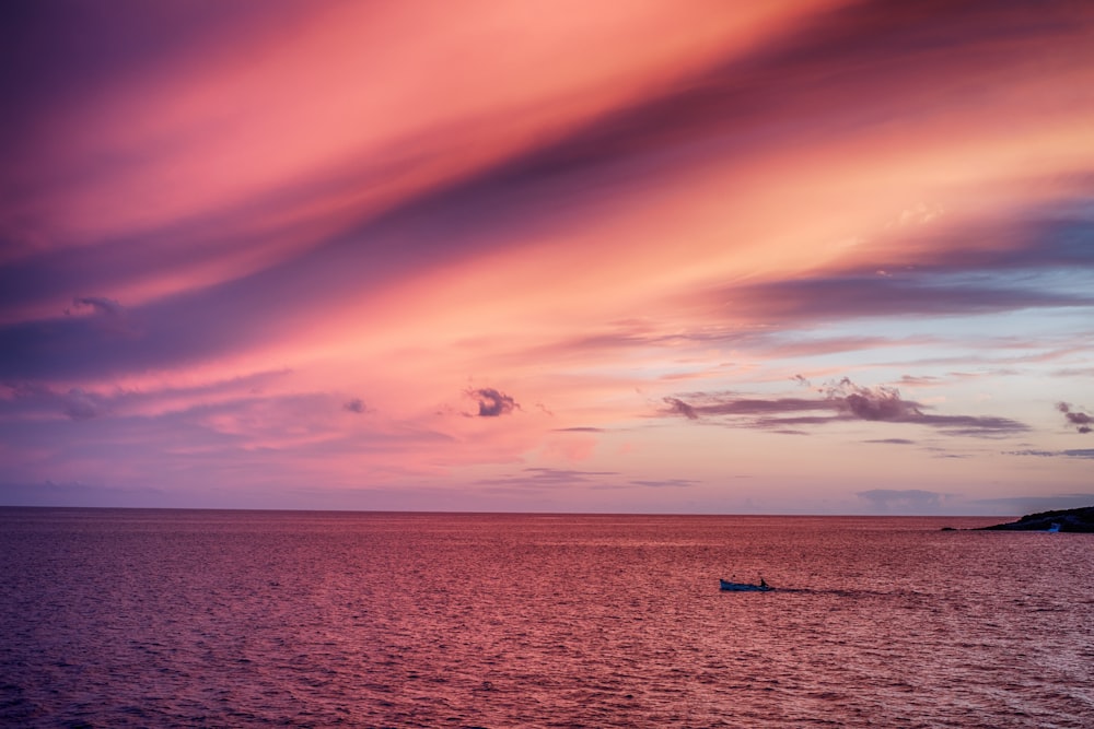 sea under purple sky