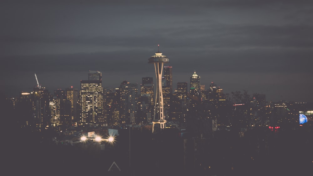 city building during night