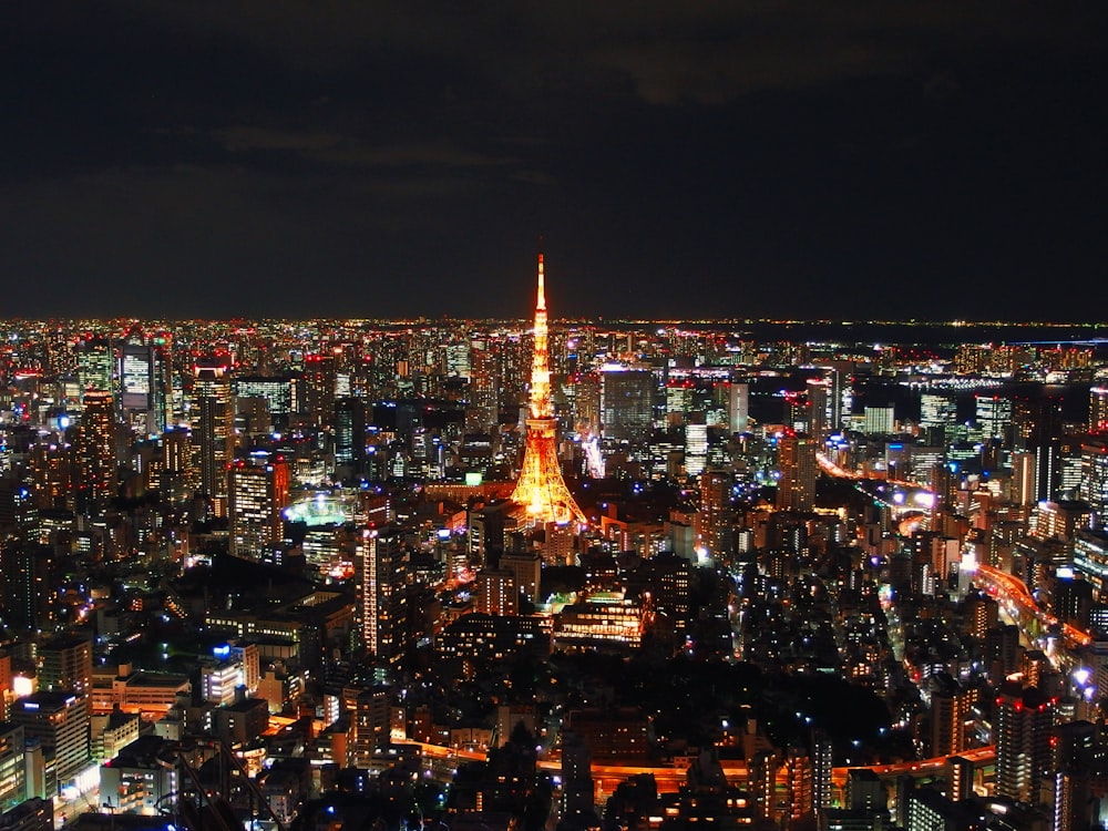 Tokyo Tower, Japan during nighttime