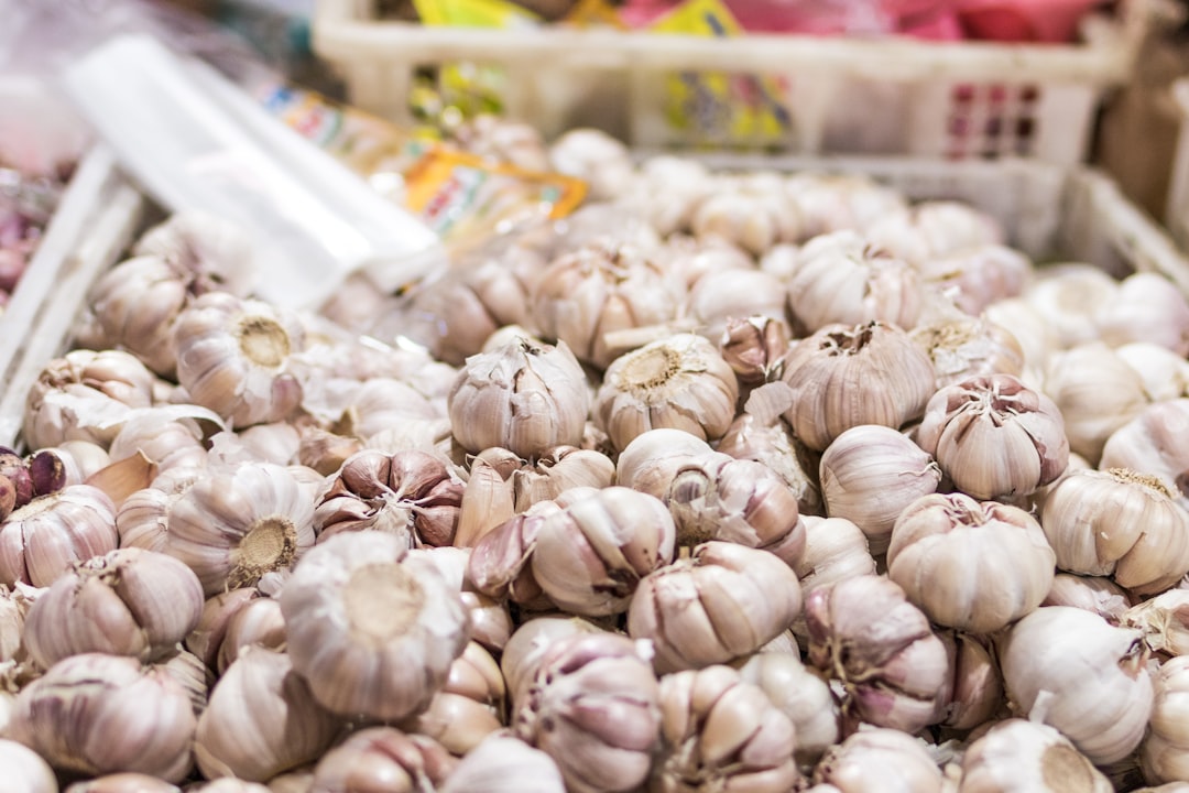 Garlic on a local organic food market