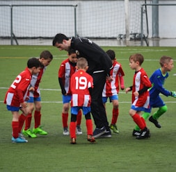 children playing soccer