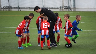 children playing soccer