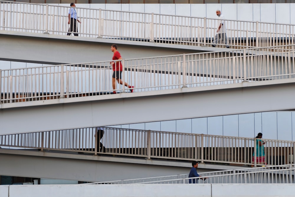 people walking outside the building