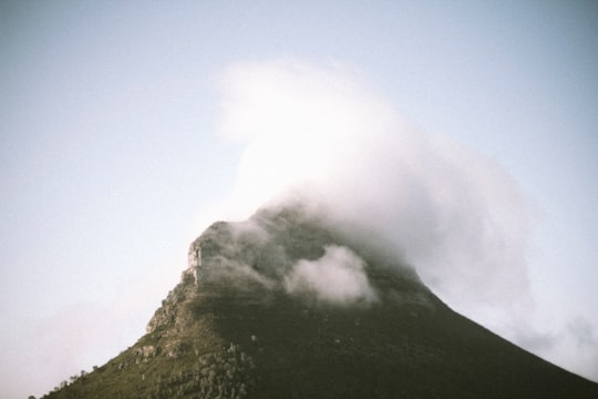 mountain emitting smoke in Signal Hill South Africa