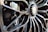 A close-up of stylish car wheels on a sleek vehicle.
