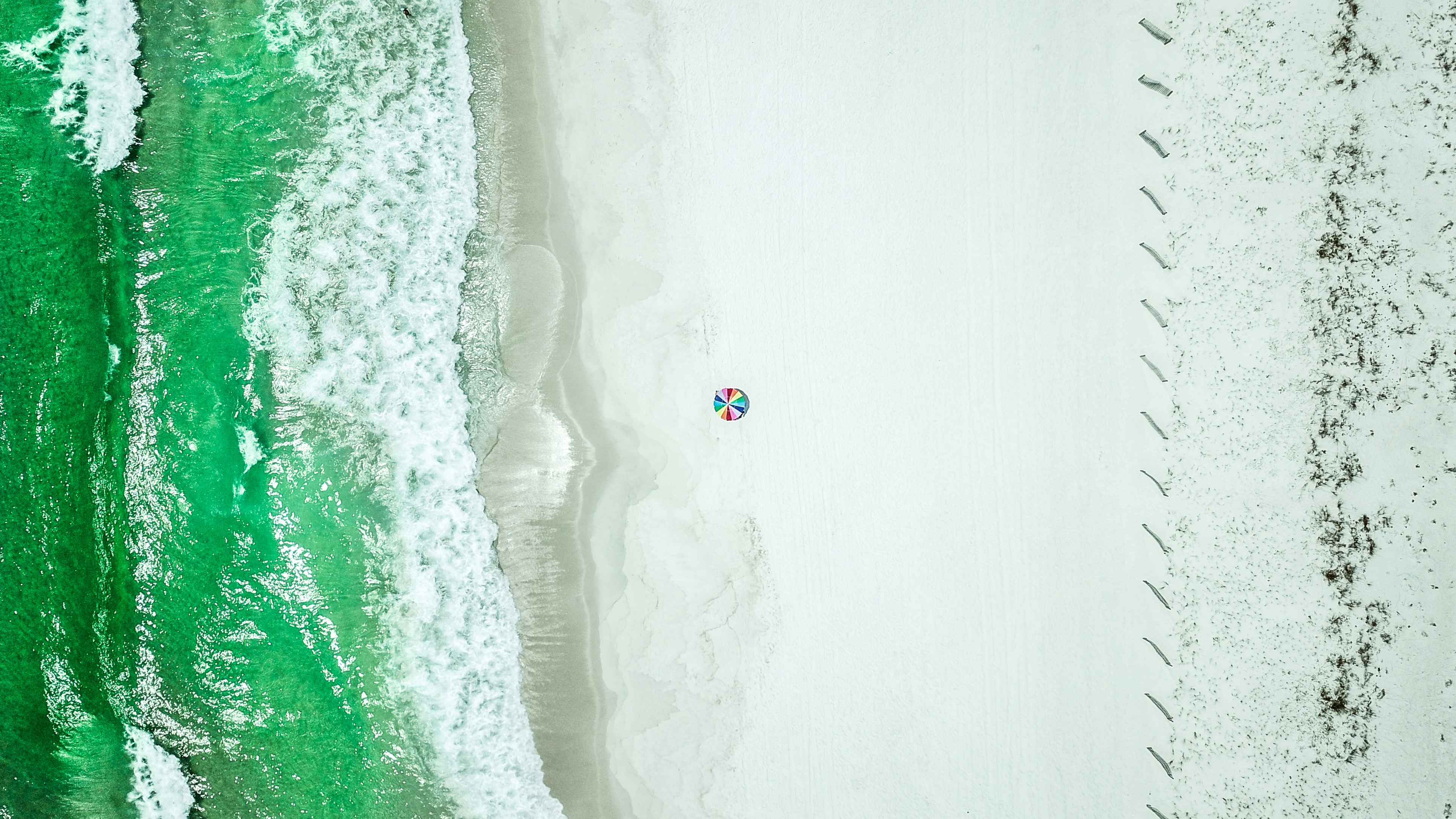aerial photography of shoreline