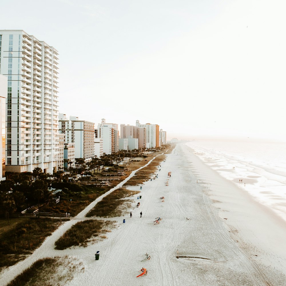 Vista panorâmica da linha da praia