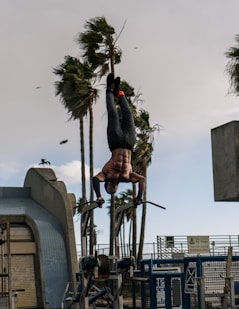 man exercising in an open area