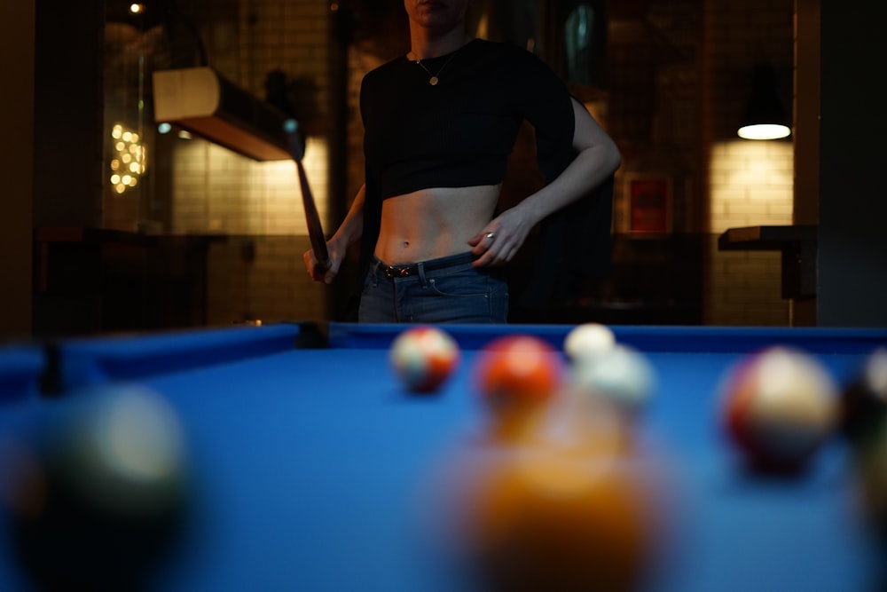 man playing billiard