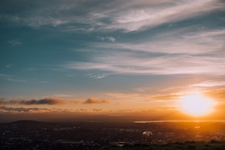 A breathtaking view of the Bristol skyline at sunset.
