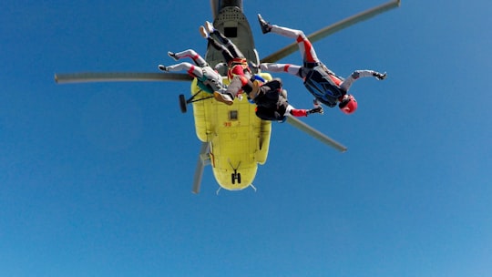 three skydiving people in Ostrow Wielkopolski Poland