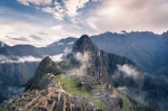 mountain with clouds