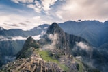 mountain with clouds