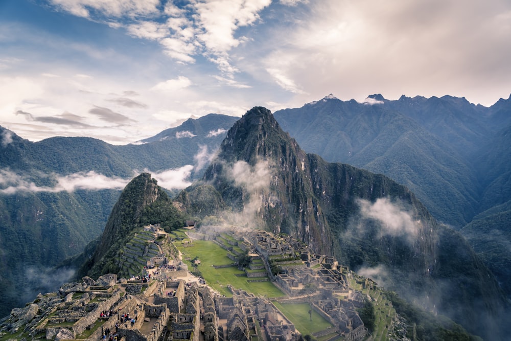 The ruins of Machu Picchu archaeological site.