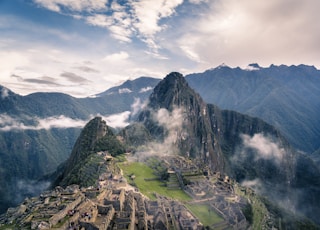 mountain with clouds