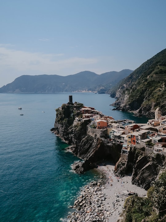 city in mountain next to sea in Parco Nazionale delle Cinque Terre Italy