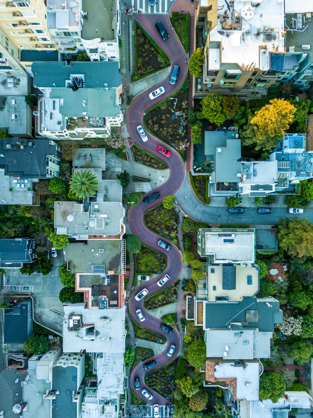 route sinueuse pendant la journée