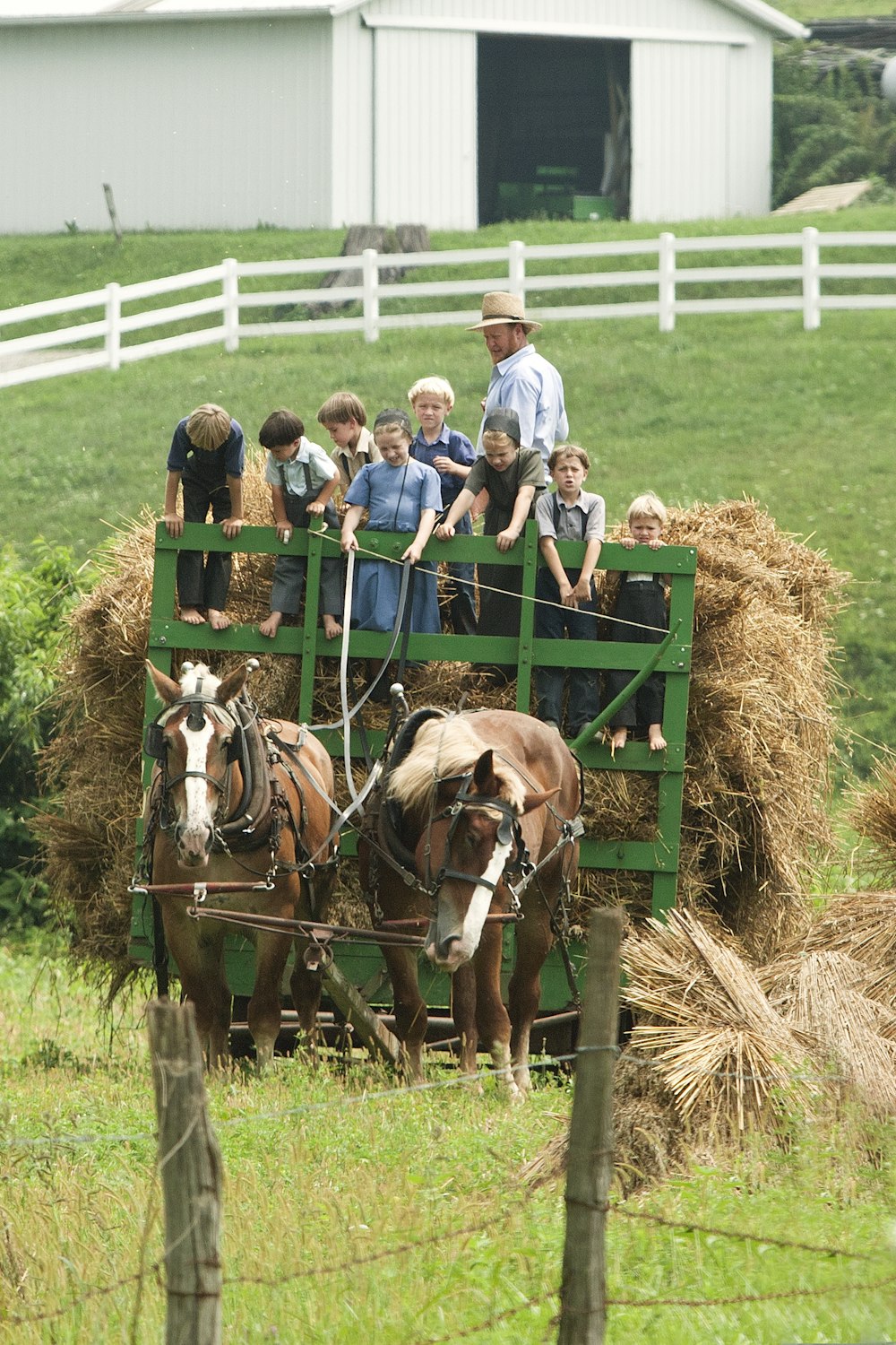 children riding carriage