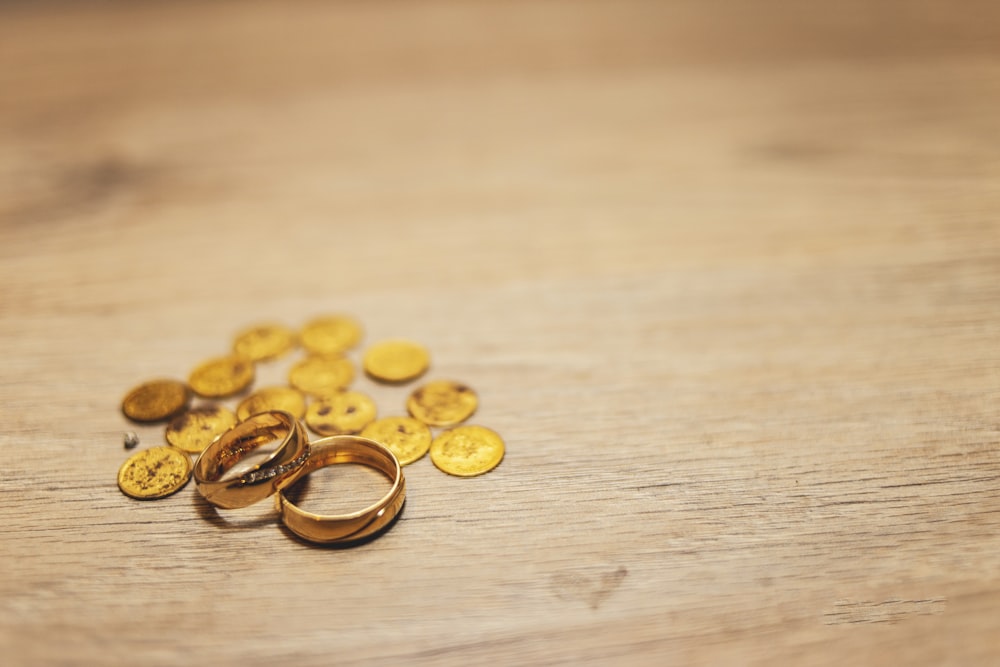 two gold-colored rings