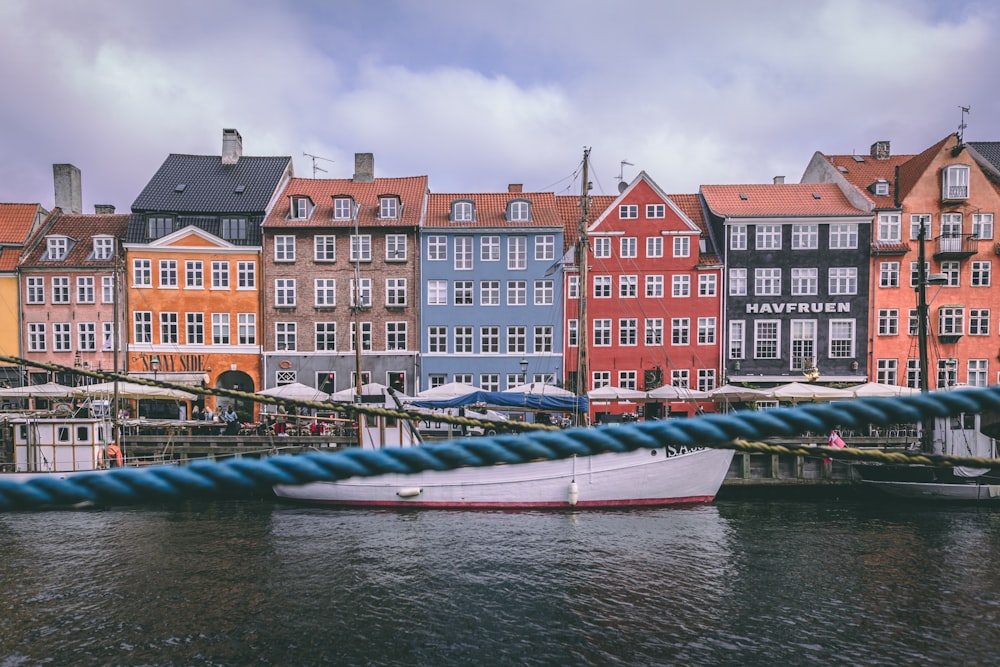 architectural photography of multicolored houses