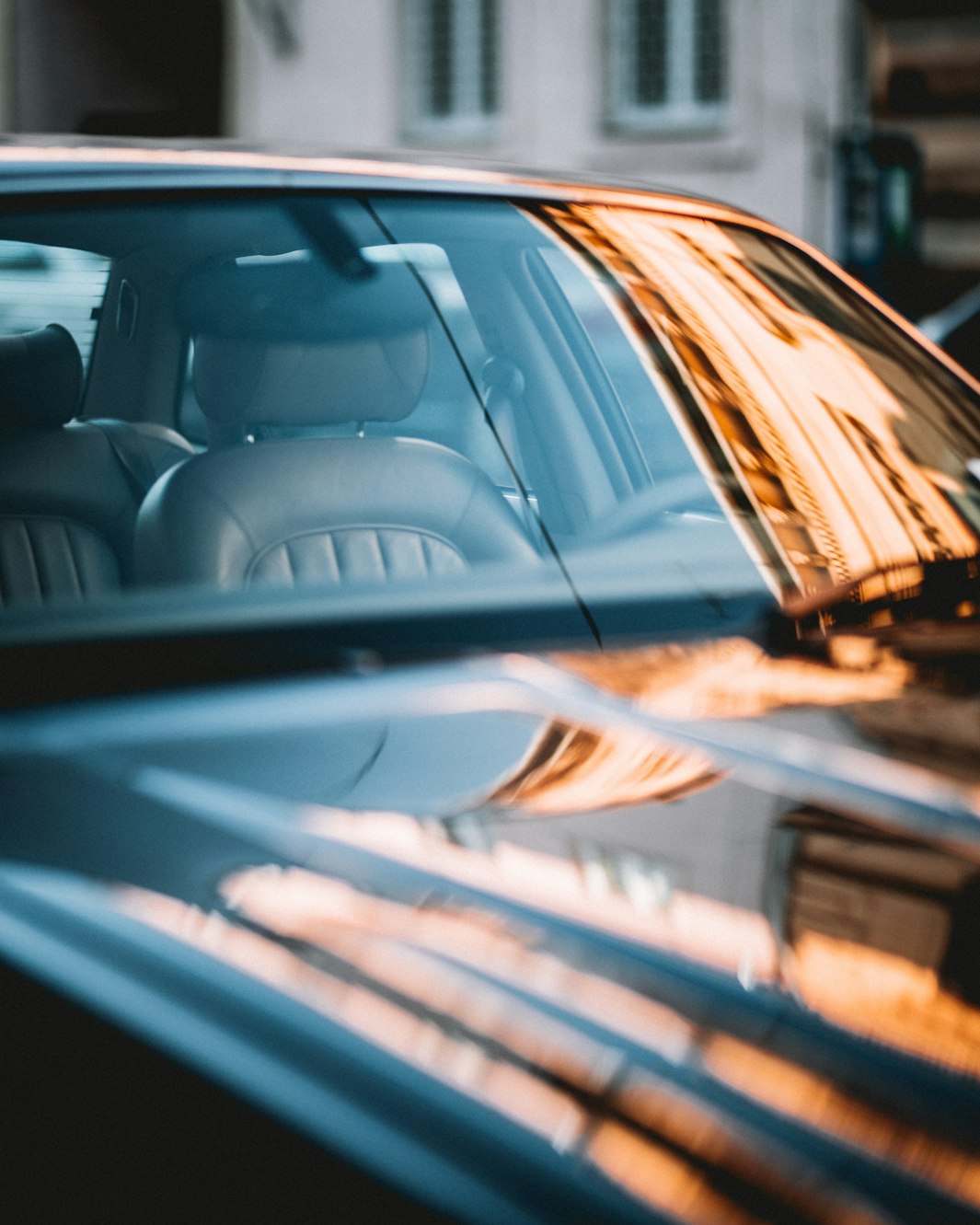 A shiny black car