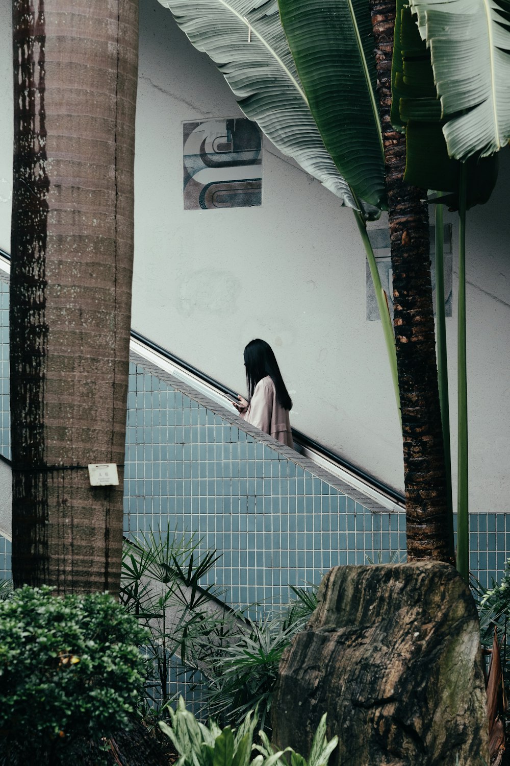 woman on staircase