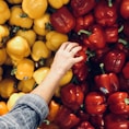 person holding bell pepper