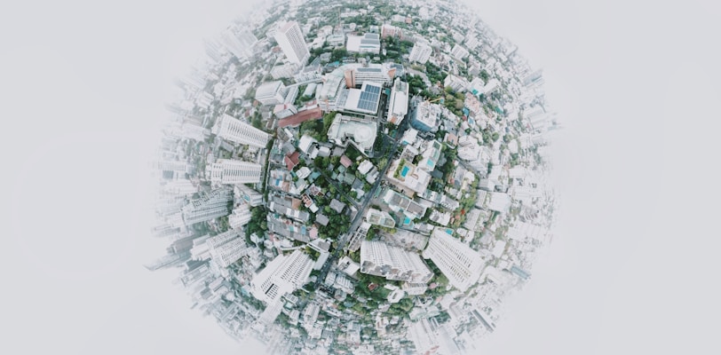 fish eye photography of city