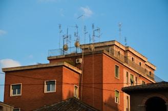 Photo of the weather station setup on a rooftop in downtown Red Lion.
