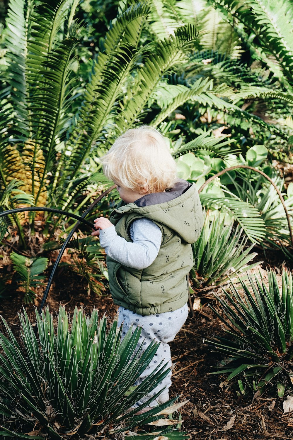 children standing near plant