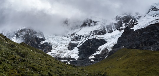 snow covered mountain in Salcantay Peru