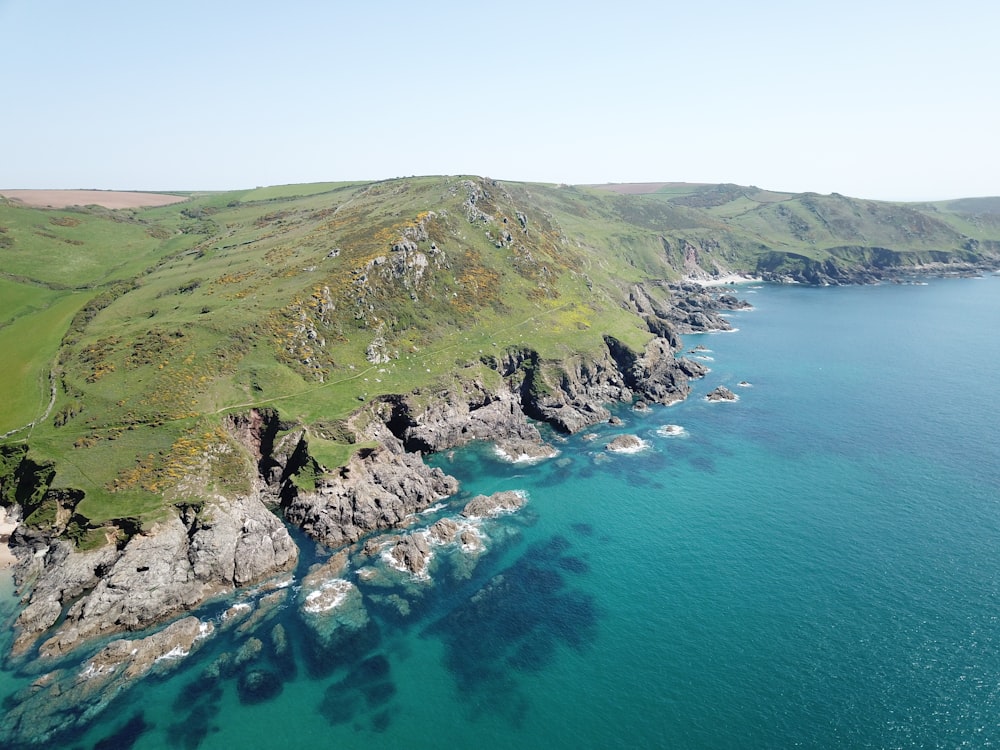 Aerial view of the South West Coast Path near Salcombe