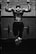 grayscale photo of man working out