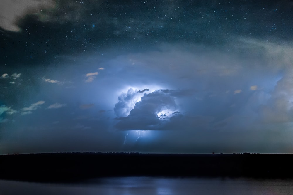 thunder lightning on clouds