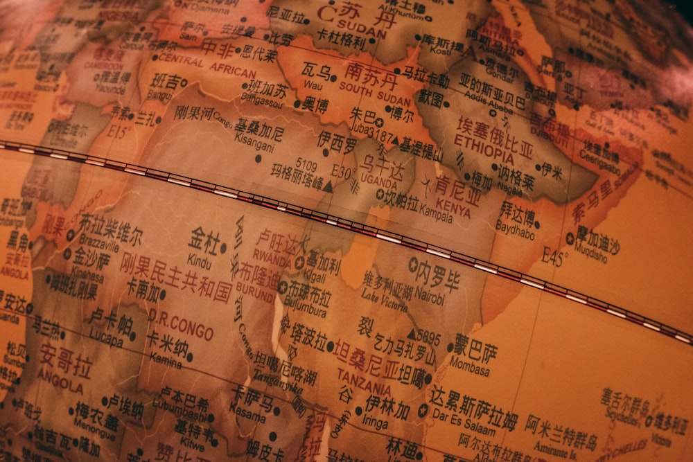 brown printer paper with map