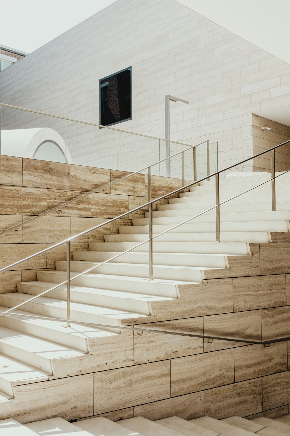 beige concrete stair