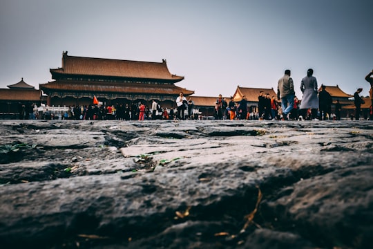 people in front of temple during daytime in The Palace Museum China
