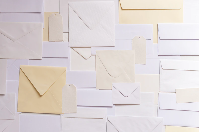 A spread of paper envelopes