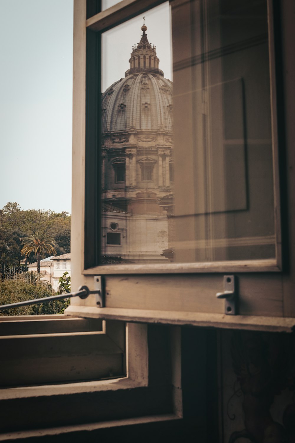 opened white wooden window