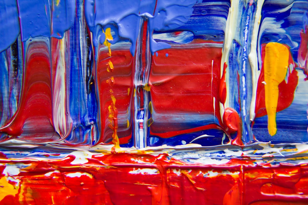 red and blue car door