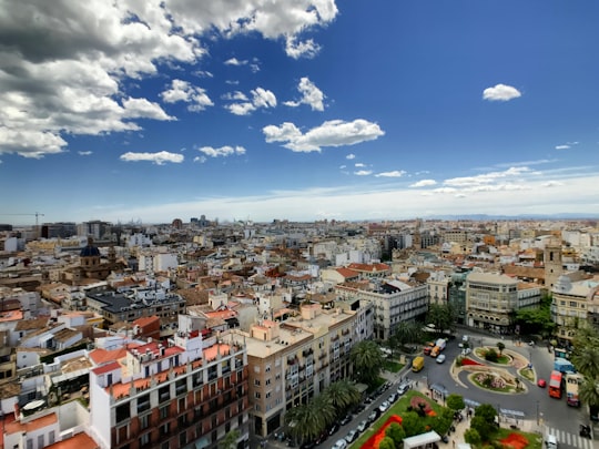 aerial photography of high rise buildings in Plaza de la Reina Spain