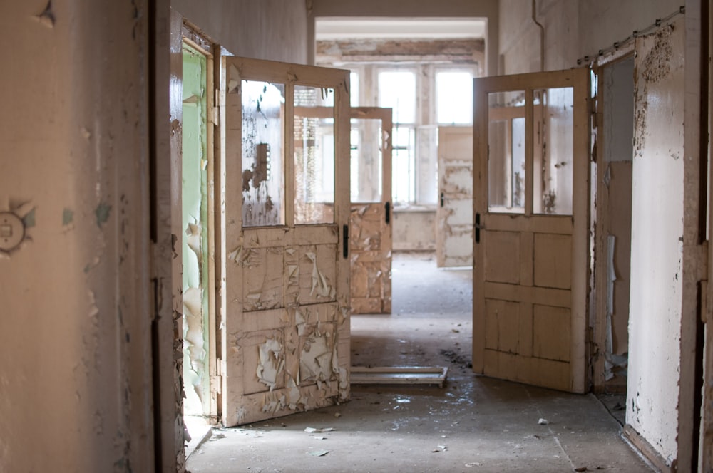 hallway with opened doors