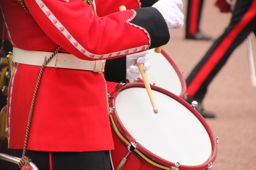 person playing drum